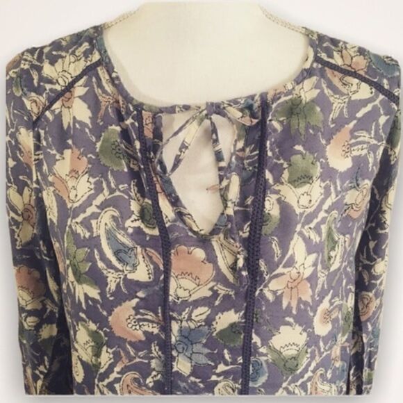 Lucky Brand Floral Printed Long Sleeve Blouse - Picture 1 of 7